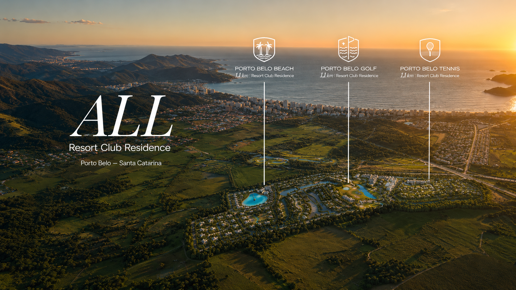 Mapa de localização privilegiada do All Resort em Porto Belo, Santa Catarina.